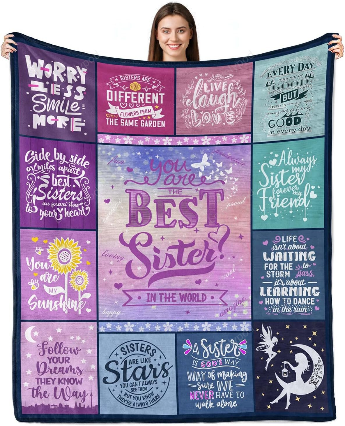 Bedding - Blanket, Duvet Cover, Quilt, Pillow - Sister Blanket, Sister Gifts From Sister, Birthday Gifts For Sister, Sister Gifts, Sister Birthday Gifts From Sister