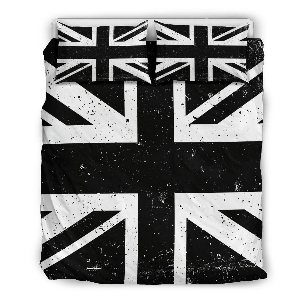 Duvet Cover, Quilt, Pillow, Blanket - Black Union Jack British Flag Print Duvet Cover Bedding Set Bedding Set