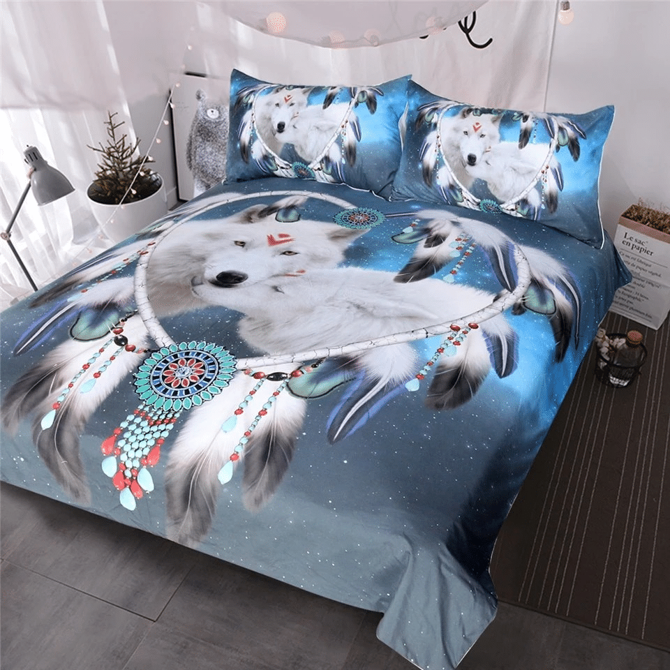 Duvet Cover, Quilt, Pillow, Blanket - Holiday Wolves Couple Bedding Set For Valentine's Day QT202008Xa Bedding Set