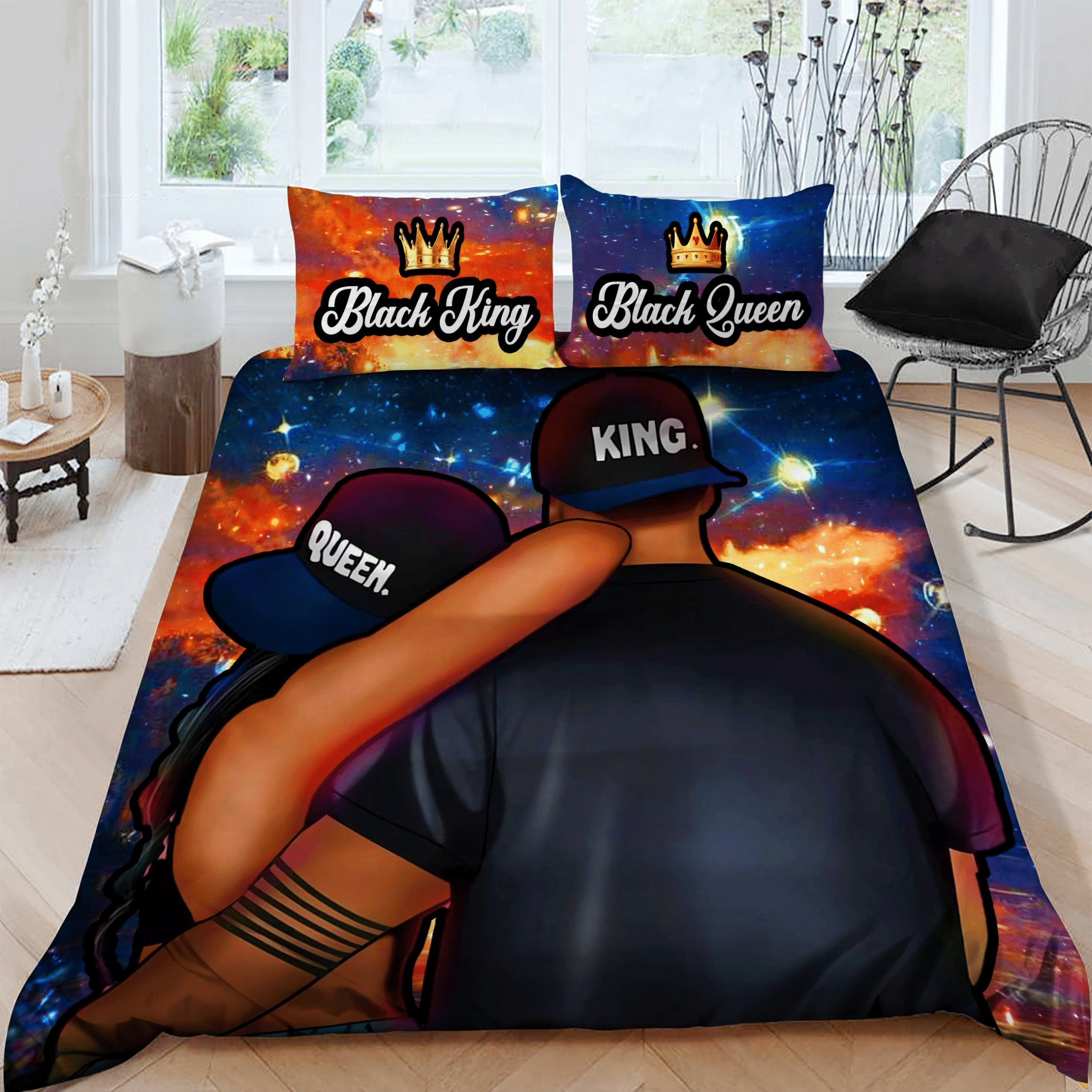 Duvet Cover, Quilt, Pillow, Blanket - Holiday Black Couple Bedding Set For Valentine's Day QT202013Xa Bedding Set