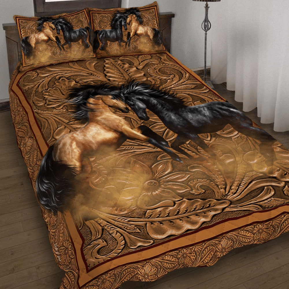 Duvet Cover, Quilt, Pillow, Blanket - Holiday Couple Horse Bedding Set Valentine's Day QT202003Xa Bedding Set