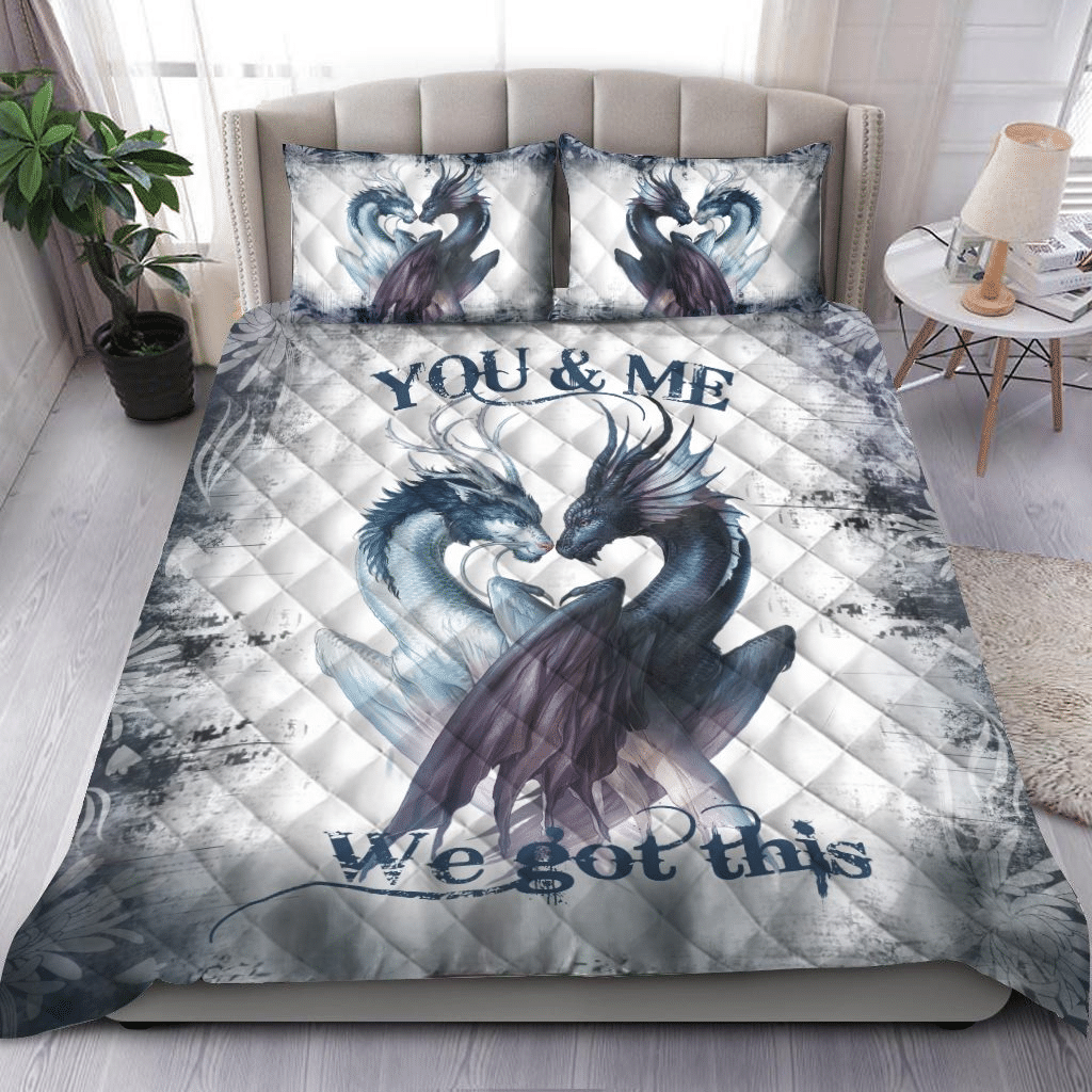 Duvet Cover, Quilt, Pillow, Blanket - Holiday Dragon Art Bedding Set For Couple Valentine's Day QT202014Xa Bedding Set
