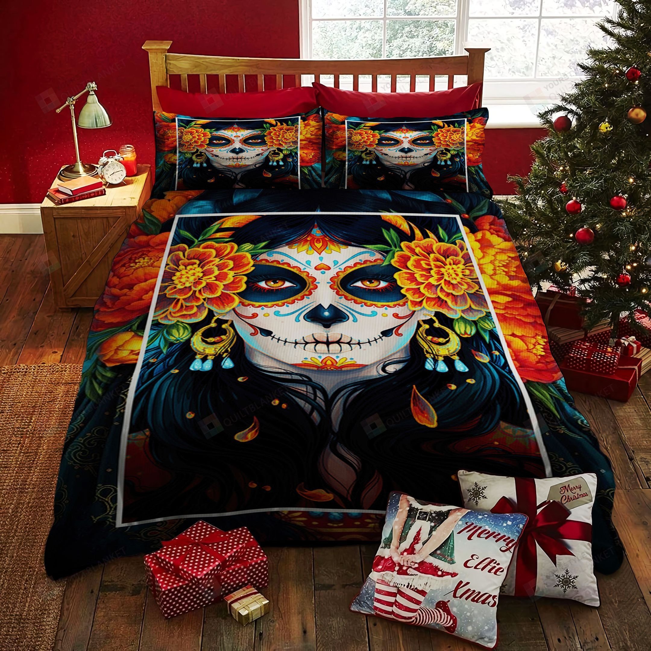 Duvet Cover, Quilt, Pillow, Blanket - Day Of The Dead Meican Holiday Duvet Cover Bedding Sets Perfect Gifts For Mexican Lover Gifts For Birthday Christmas Thanksgiving Bedding Set