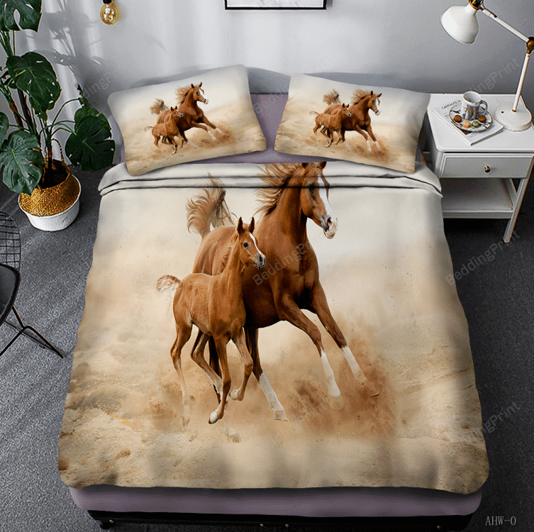 Duvet Cover, Quilt, Pillow, Blanket - Horse And Baby Bed Sheets Duvet Cover Bedding Set Great Gifts For Birthday Christmas Thanksgiving Bedding Set