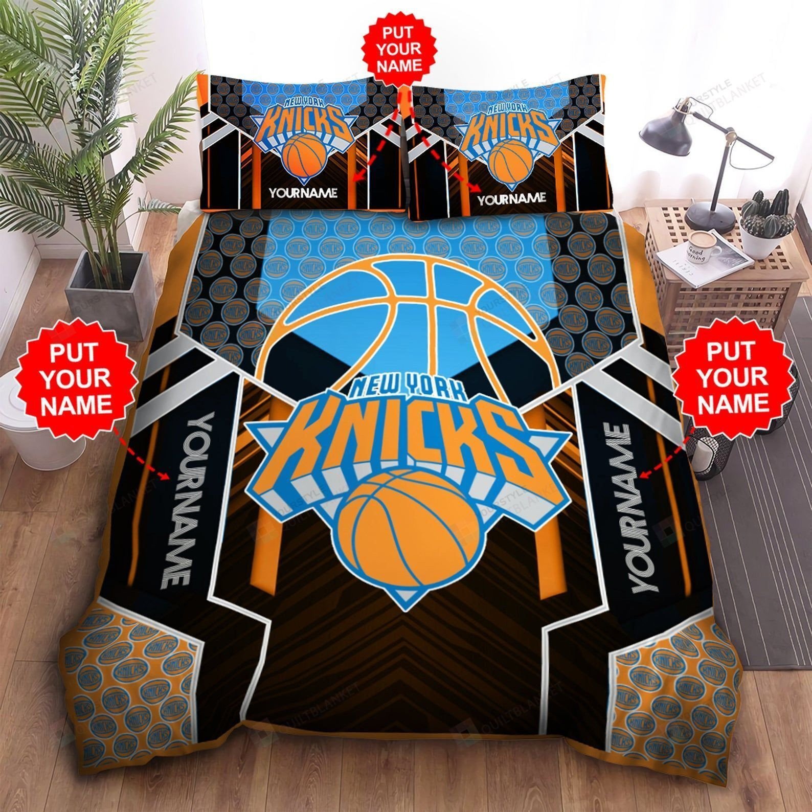 Duvet Cover, Quilt, Pillow, Blanket - Custom Name New York Knicks Bedding Set Bedding Set