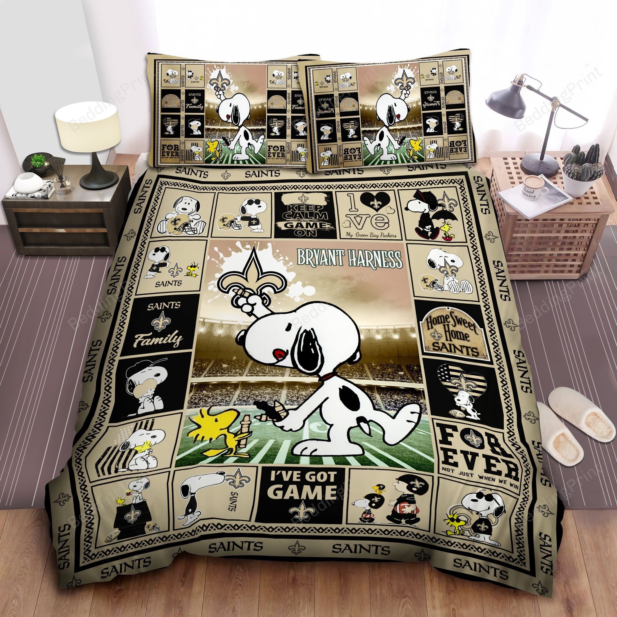 Duvet Cover, Quilt, Pillow, Blanket - Custom Name New Orleans Saints Bedding Set Bedding Set