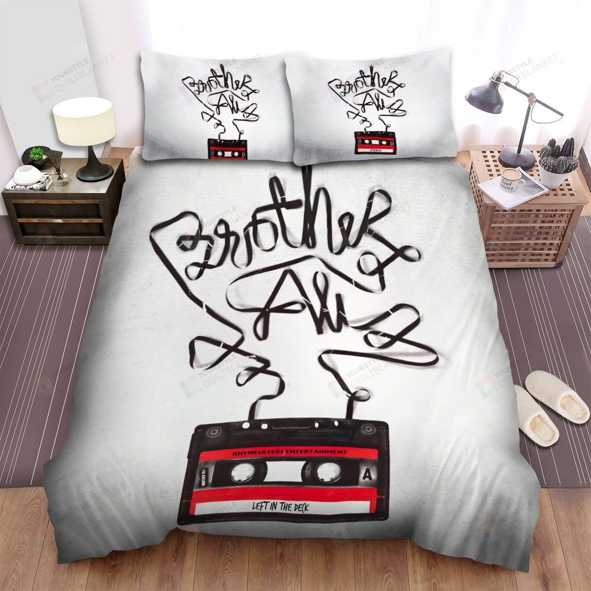 Duvet Cover, Quilt, Pillow, Blanket - Brother Ali Left In The Deck 2014, Red, Cassette Album Cover Bed Sheets Spread Comforter Duvet Cover Bedding Sets Bedding Set