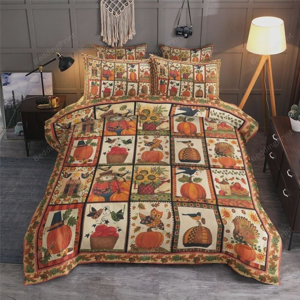 Duvet Cover, Quilt, Pillow, Blanket - Autumn Thanksgiving On Square Bed Sheets Duvet Cover Bedding Sets Bedding Set