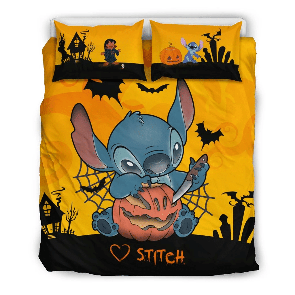 Duvet Cover, Quilt, Pillow, Blanket - Stitch Halloween Bedding Set Bedding Set