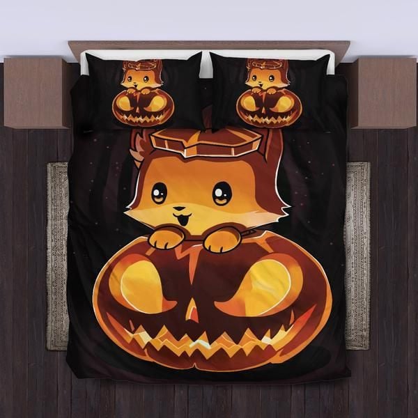 Duvet Cover, Quilt, Pillow, Blanket - Fox Halloween Bedding Set Bedding Set