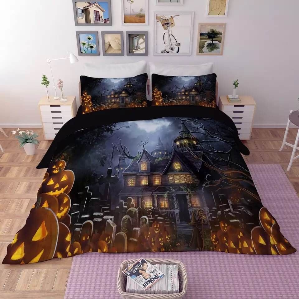 Duvet Cover, Quilt, Pillow, Blanket - Halloween Horro Pumpkin Ghost 31 Duvet Quilt Bedding Set Bedding Set