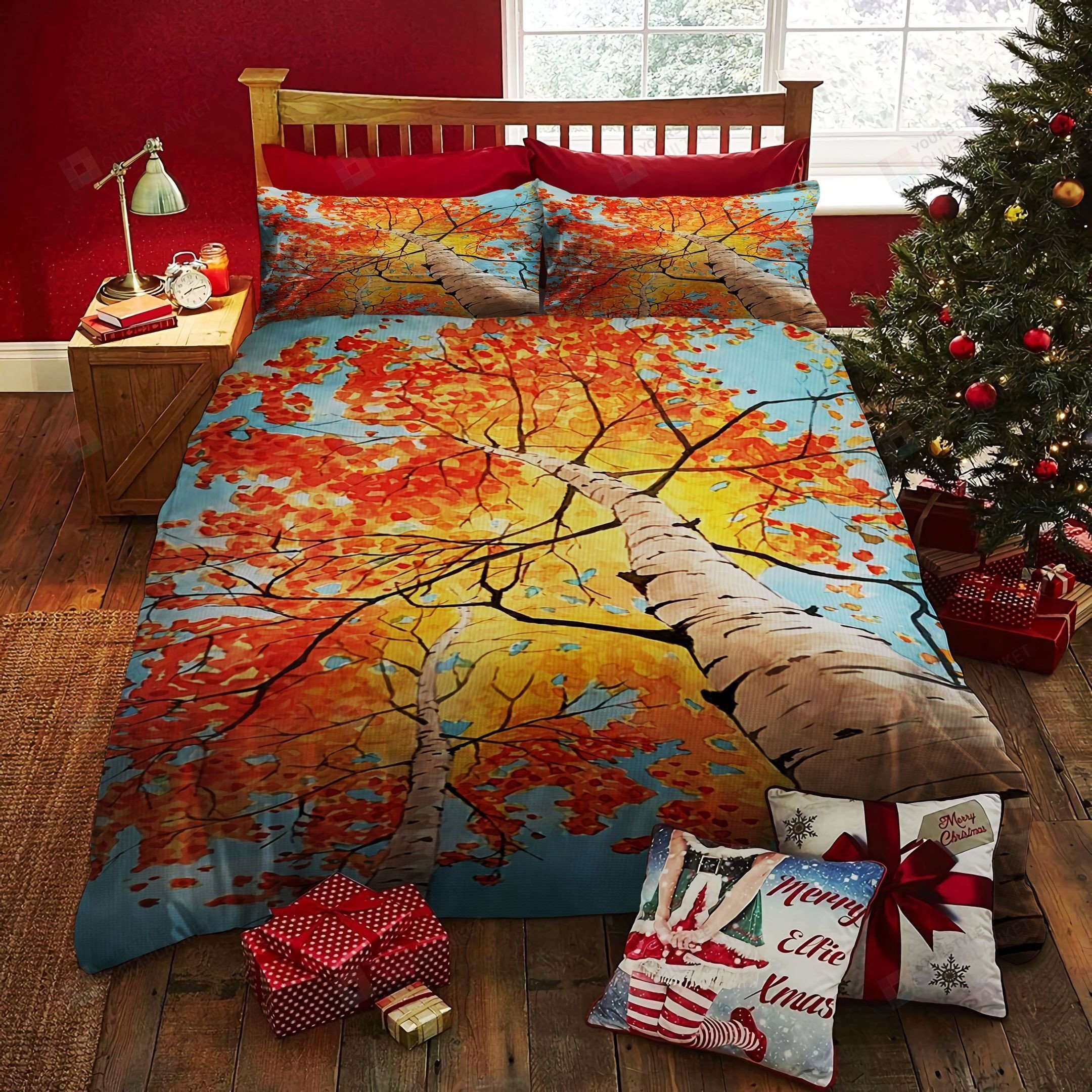 Duvet Cover, Quilt, Pillow, Blanket - Autumn Tree Bed Sheets Duvet Cover Bedding Set Great Gifts For Birthday Christmas Thanksgiving Bedding Set