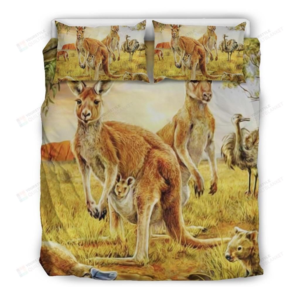 Duvet Cover, Quilt, Pillow, Blanket - Australia Kangaroo Uluru Bed Sheets Duvet Cover Bedding Set Great Gifts For Birthday Christmas Thanksgiving Bedding Set