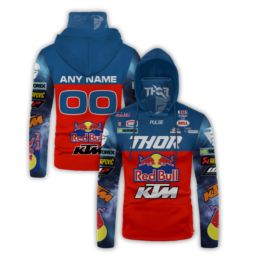 Hoodie, Zip, Sleeveless Hoodie, Jacket, Jersey - Red Bull Ktm Factory Motogp Racing Thor Pulse Gaiter Hoodie 709 Long Sleeves