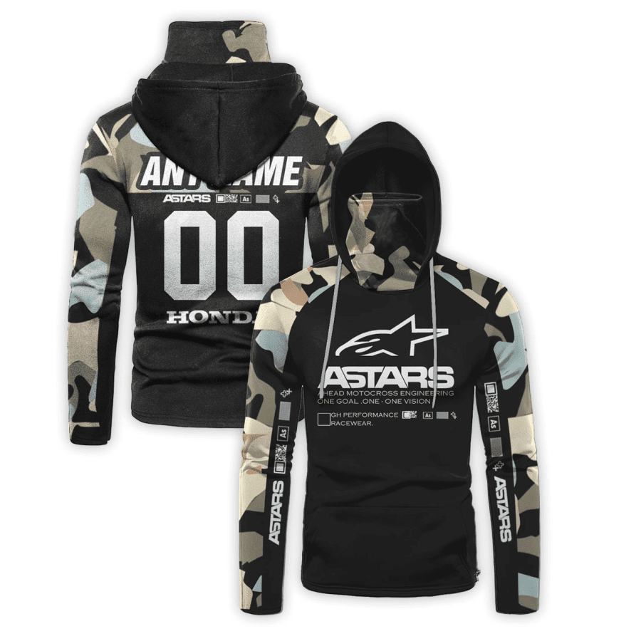 Hoodie, Zip, Sleeveless Hoodie, Jacket, Jersey - Astars Motogp Racing Honda Camo Gaiter Hoodie 706 Long Sleeves