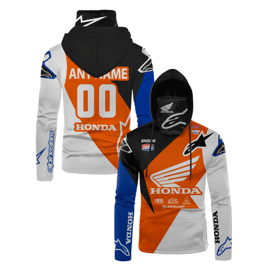 Hoodie, Zip, Sleeveless Hoodie, Jacket, Jersey - Honda Motogp Racing Alpinestars Dunlop Showa Gaiter Hoodie 689 Long Sleeves