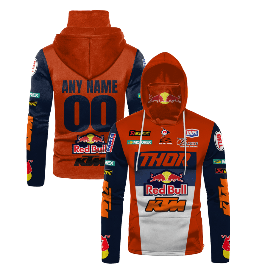 Personalized Thor Red Bull Ktm Factory Motogp Racing Gaiter Hoodie 701 - 3D Printed Pullover Hoodie