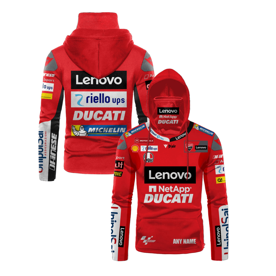 Personalized Ducati Motogp Racing Lenovo Netapp Gaiter Hoodie 705 - 3D Printed Pullover Hoodie