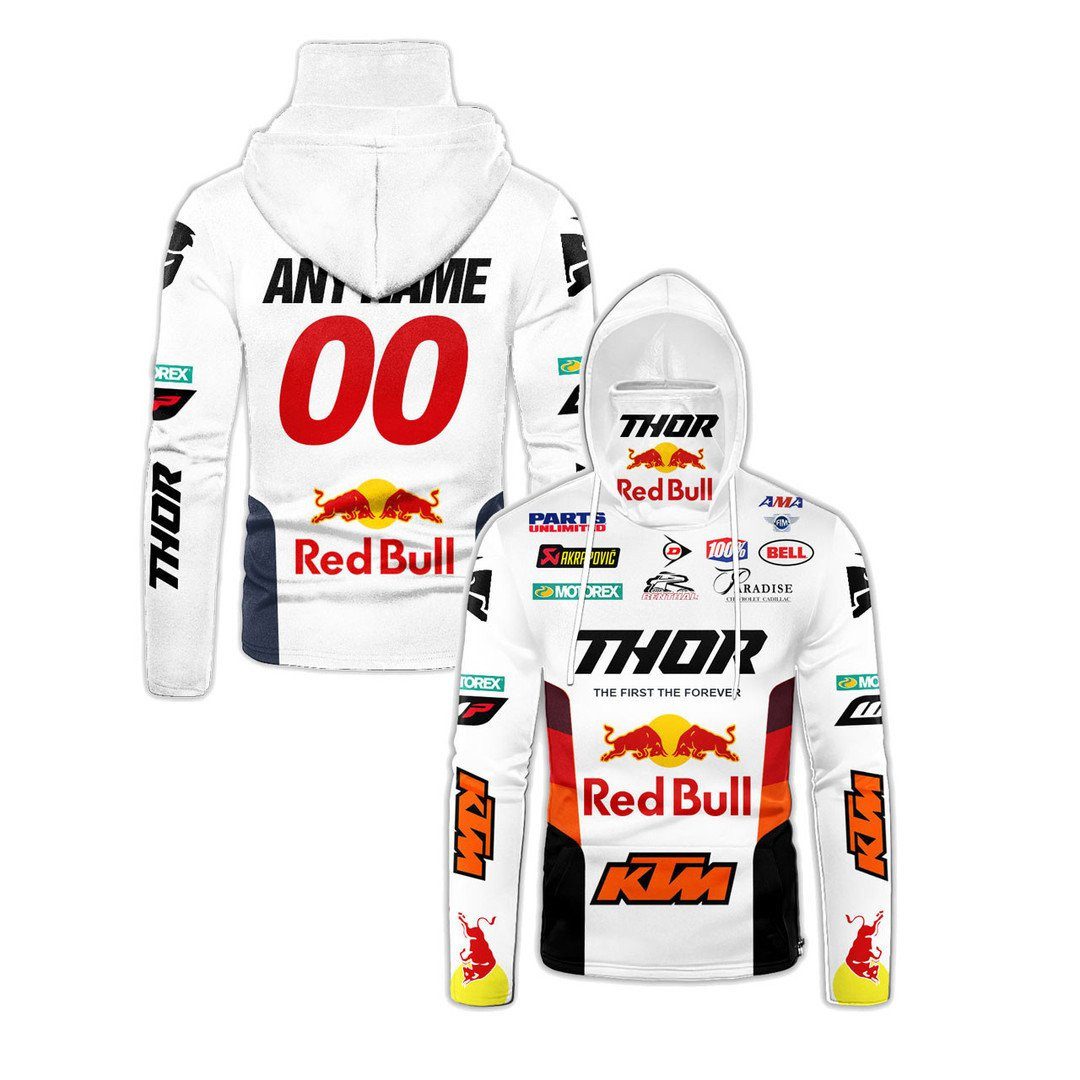 Hoodie, Zip, Sleeveless Hoodie, Jacket, Jersey - Red Bull Ktm Factory Motogp Racing Thor Gaiter Hoodie 718 Long Sleeves