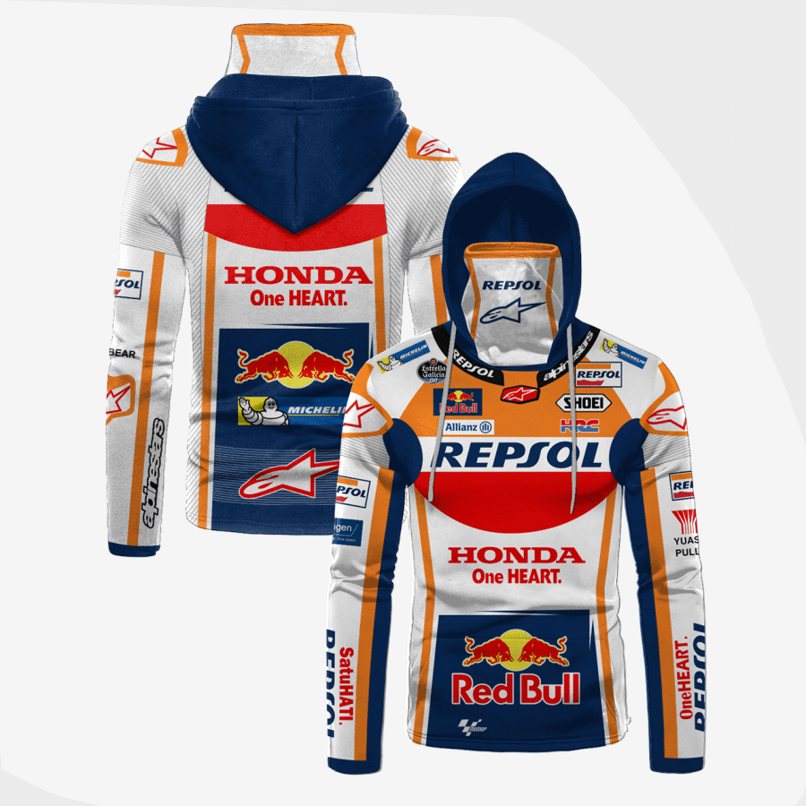 Personalized Repsol Honda Motogp Racing Gaiter Hoodie 713 - 3D Printed Pullover Hoodie