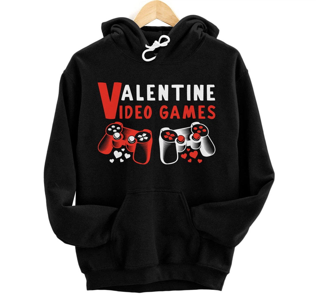 V Valentines Video Games Valentines Day Gamer Pullover Hoodie