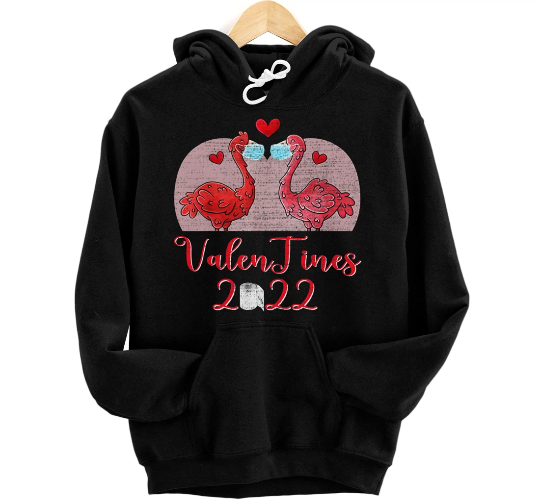 Flamingo Valentine 2022 Funny Flamingo Valentines Day Pullover Hoodie