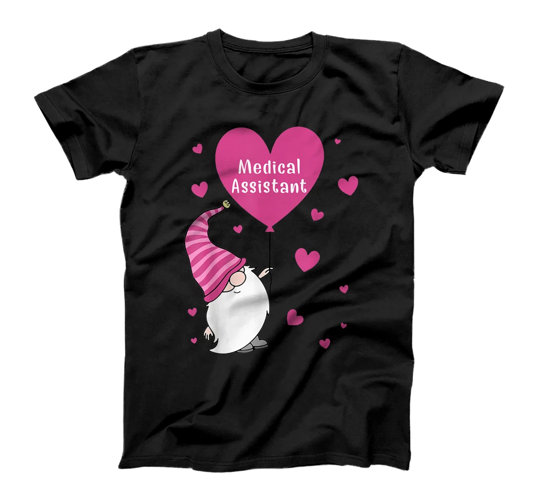 Medical Assistant Valentine Gnome Nurse Gift Valentine's Day T-Shirt