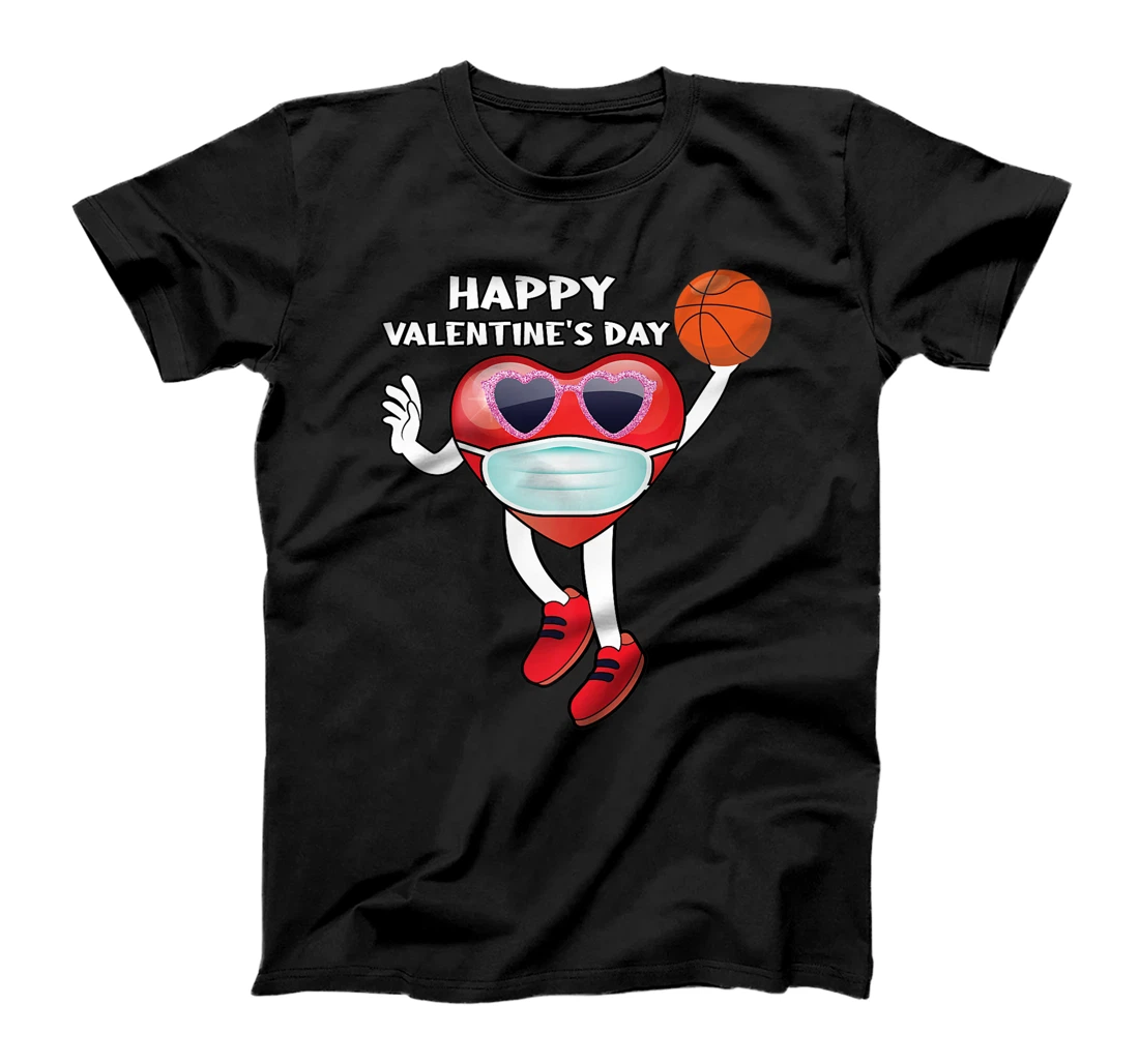 Valentine's Day 2021 Funny basketball Heart In A Mask Gift Premium T-Shirt