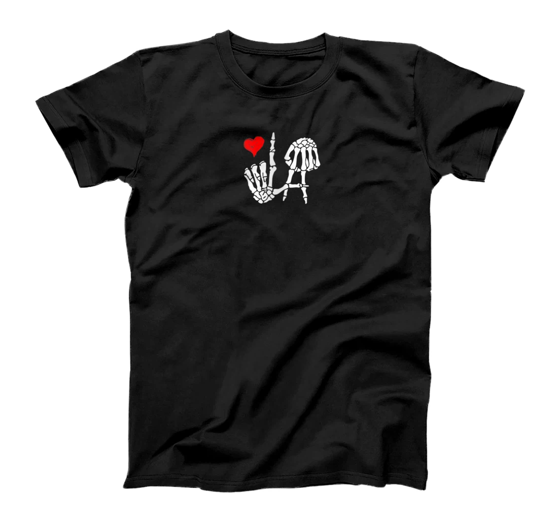 Womens I Love Los Angeles With Skeleton LA Sign T-Shirt