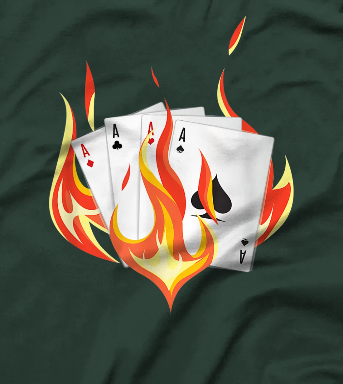 Poker All In Player Burning Cards Holdem Texas Fire Casino T-Shirt