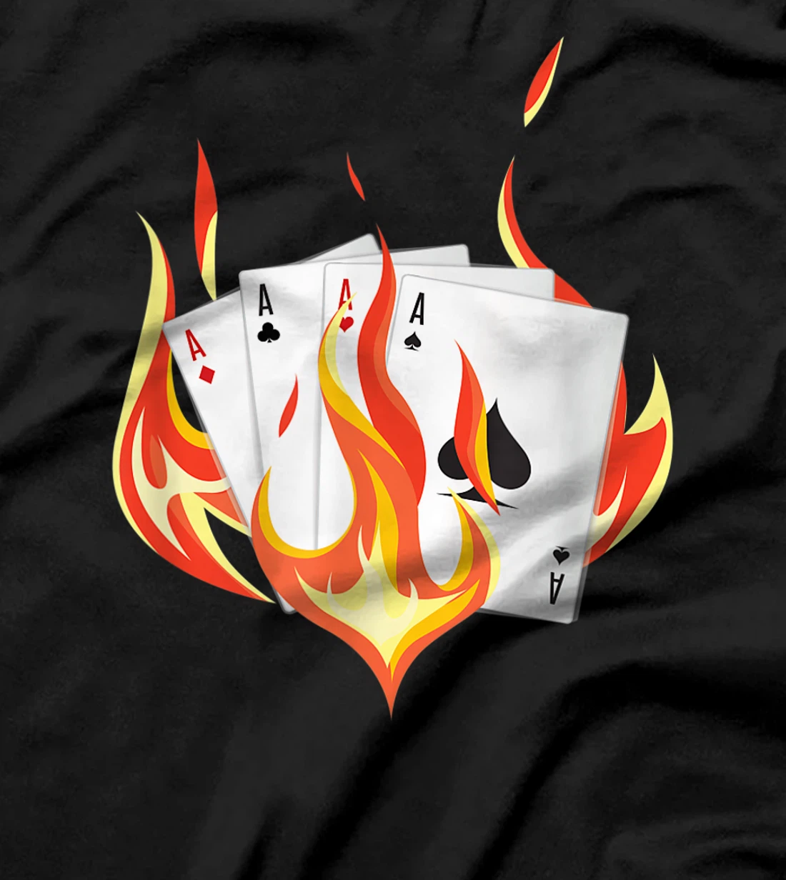 Poker All In Player Burning Cards Holdem Texas Fire Casino T-Shirt