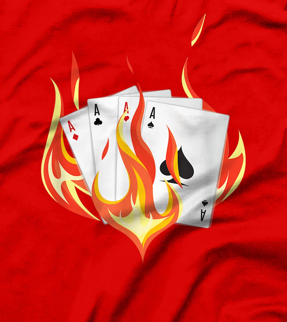 Poker All In Player Burning Cards Holdem Texas Fire Casino T-Shirt