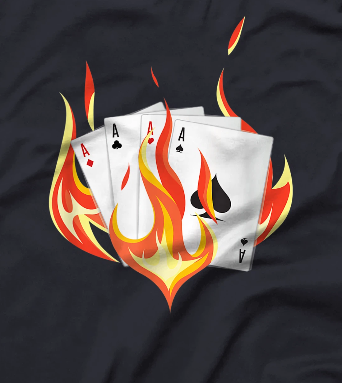 Poker All In Player Burning Cards Holdem Texas Fire Casino T-Shirt