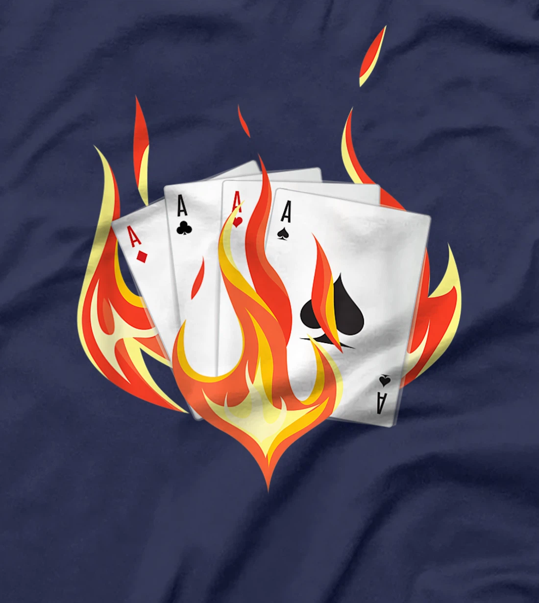 Poker All In Player Burning Cards Holdem Texas Fire Casino T-Shirt