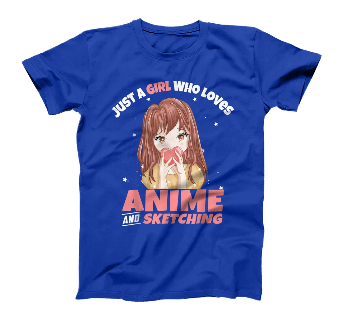 Just A Girl Who Loves Anime And Sketching Drawing Otaku Gift T-Shirt