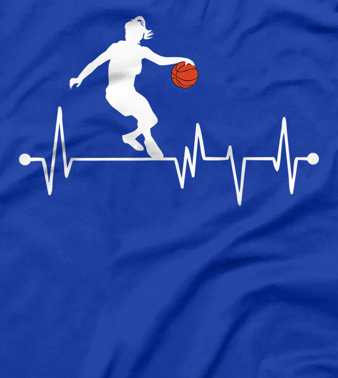 Funny Basketball Heartbeat Gift Women Girls Cool Ball Sports T-Shirt