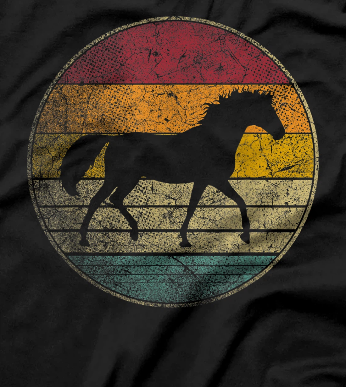 Horse Riding Love Equestrian Girl Vintage Distressed Retro T-Shirt