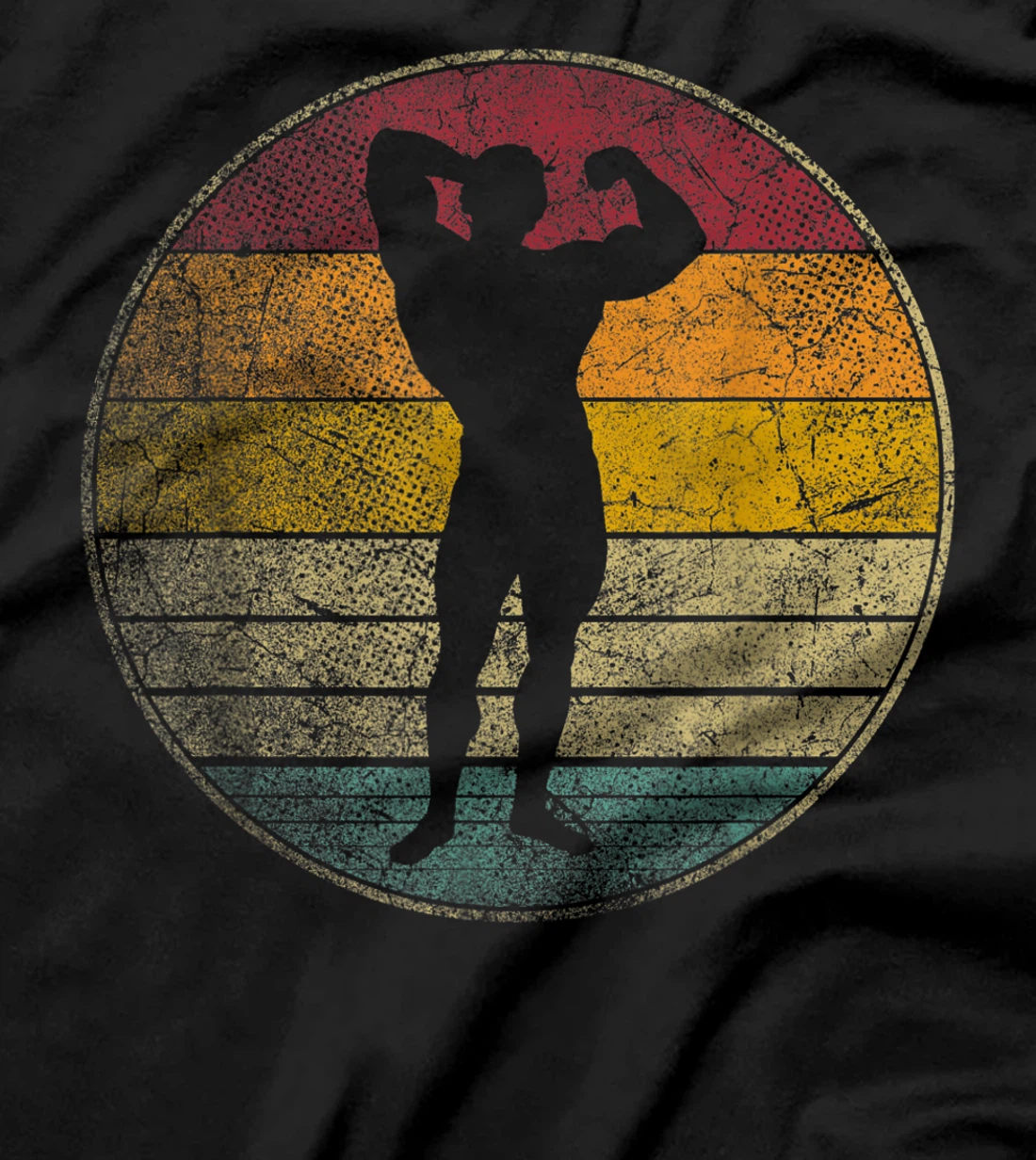 Bodybuilding Weightlifting Vintage Distressed Retro Men Gym T-Shirt