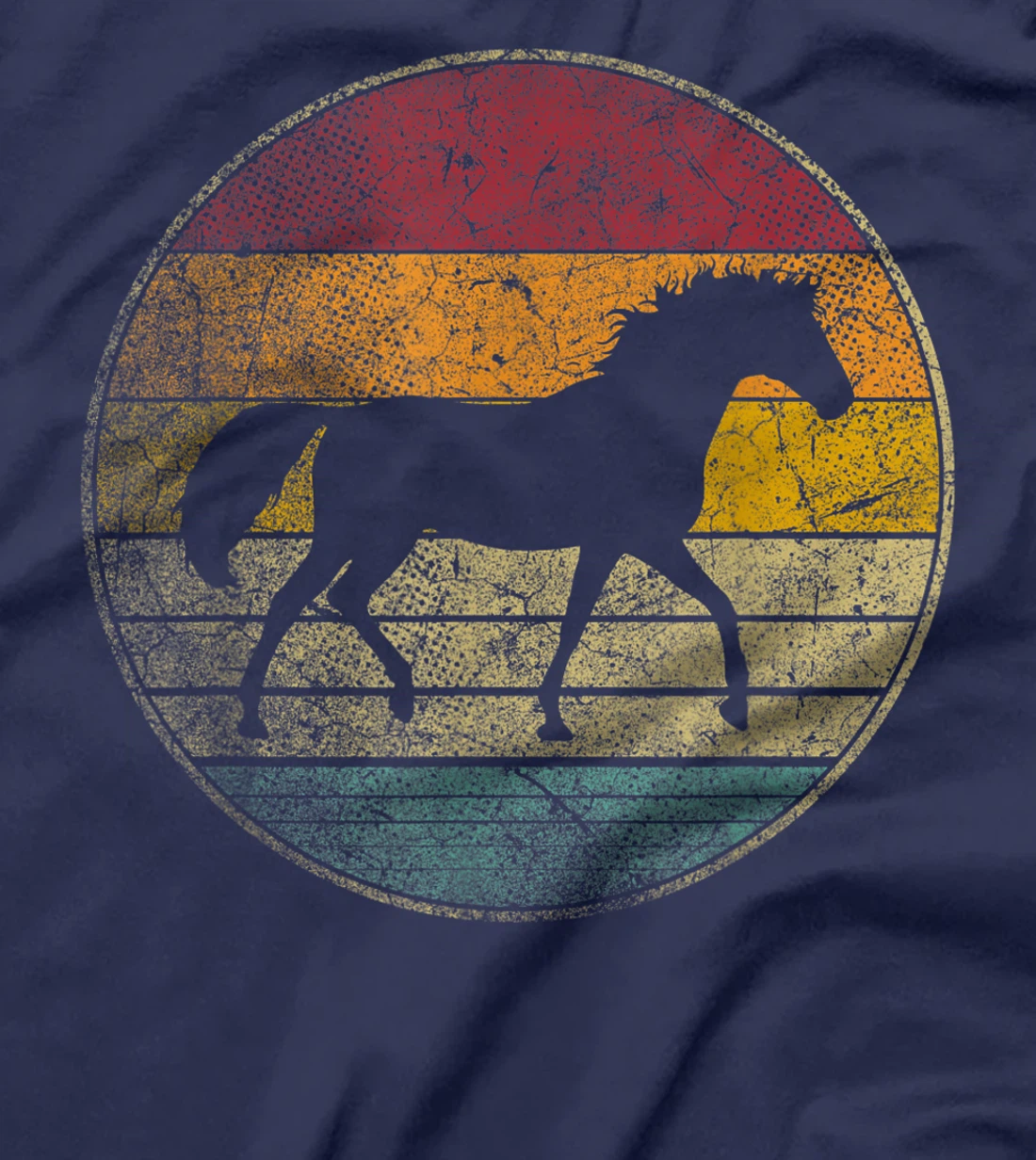 Horse Riding Love Equestrian Girl Vintage Distressed Retro T-Shirt