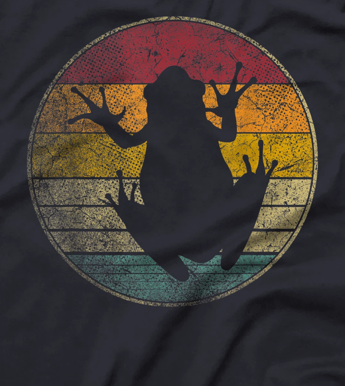 Frog Nature Outdoors Vintage Distressed Retro Silhouette T-Shirt