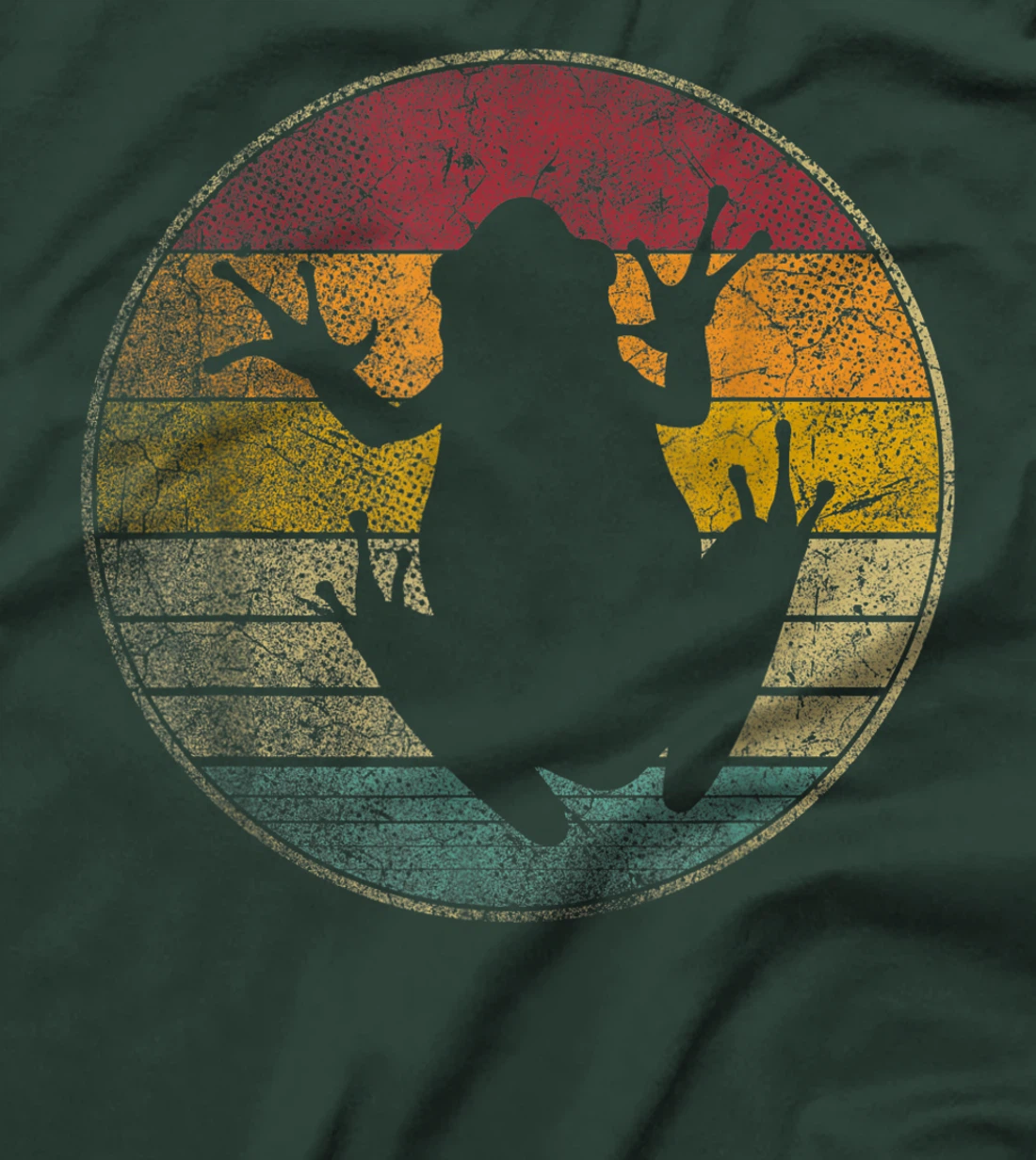 Frog Nature Outdoors Vintage Distressed Retro Silhouette T-Shirt