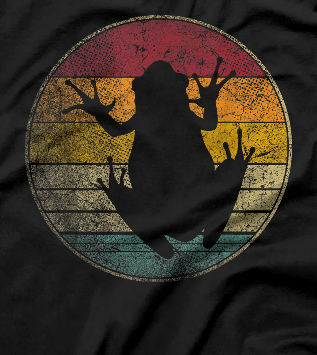 Frog Nature Outdoors Vintage Distressed Retro Silhouette T-Shirt