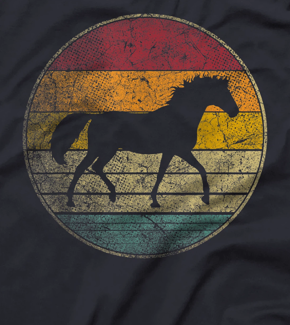 Horse Riding Love Equestrian Girl Vintage Distressed Retro T-Shirt