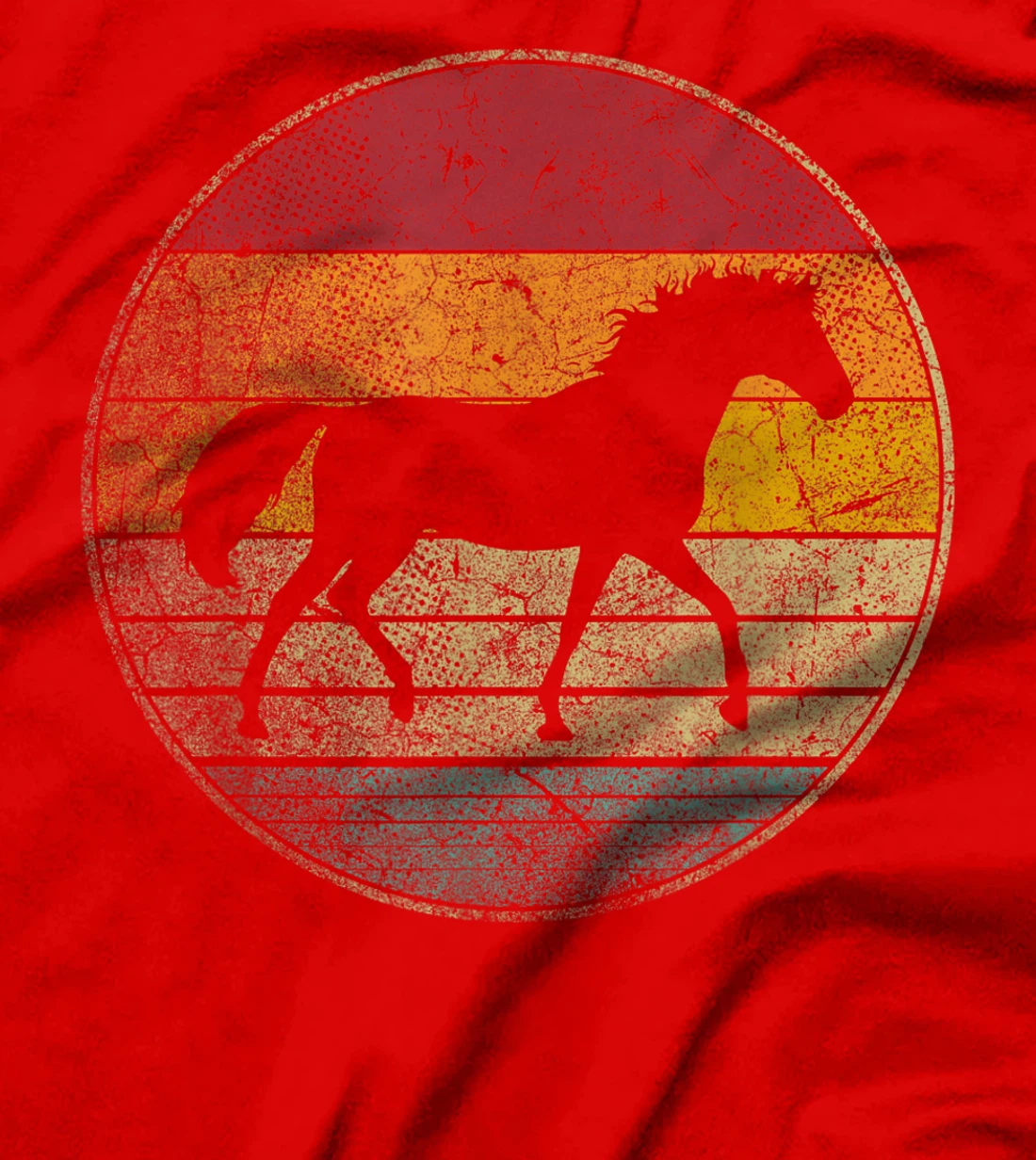 Horse Riding Love Equestrian Girl Vintage Distressed Retro T-Shirt