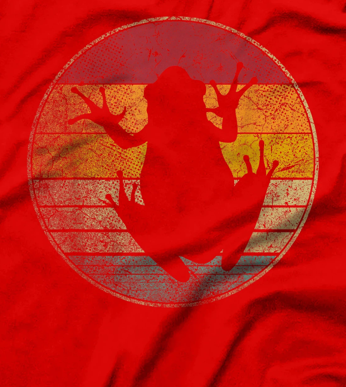 Frog Nature Outdoors Vintage Distressed Retro Silhouette T-Shirt