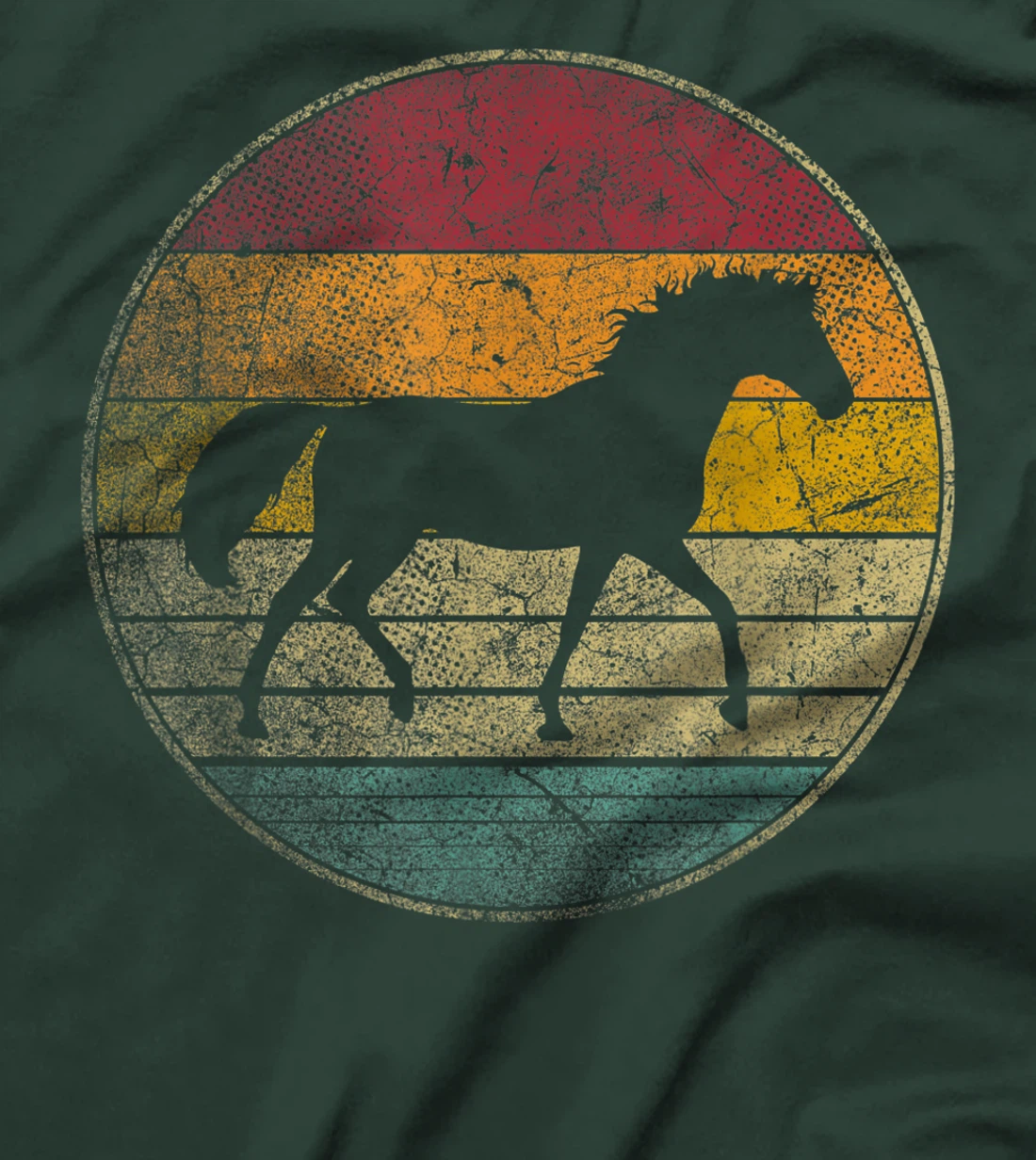 Horse Riding Love Equestrian Girl Vintage Distressed Retro T-Shirt