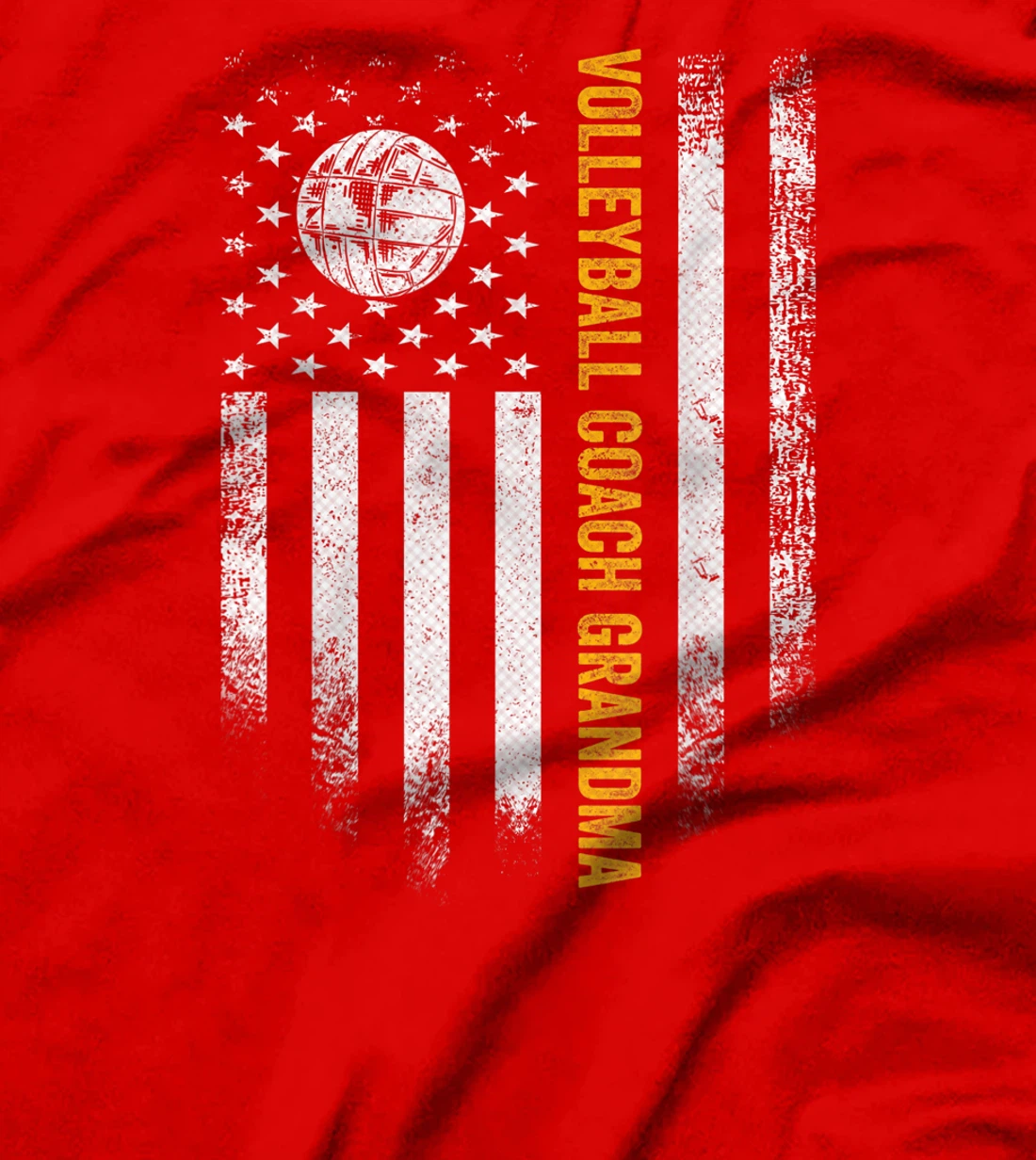 Vintage USA American Flag Proud Volleyball Coach Grandma T-Shirt