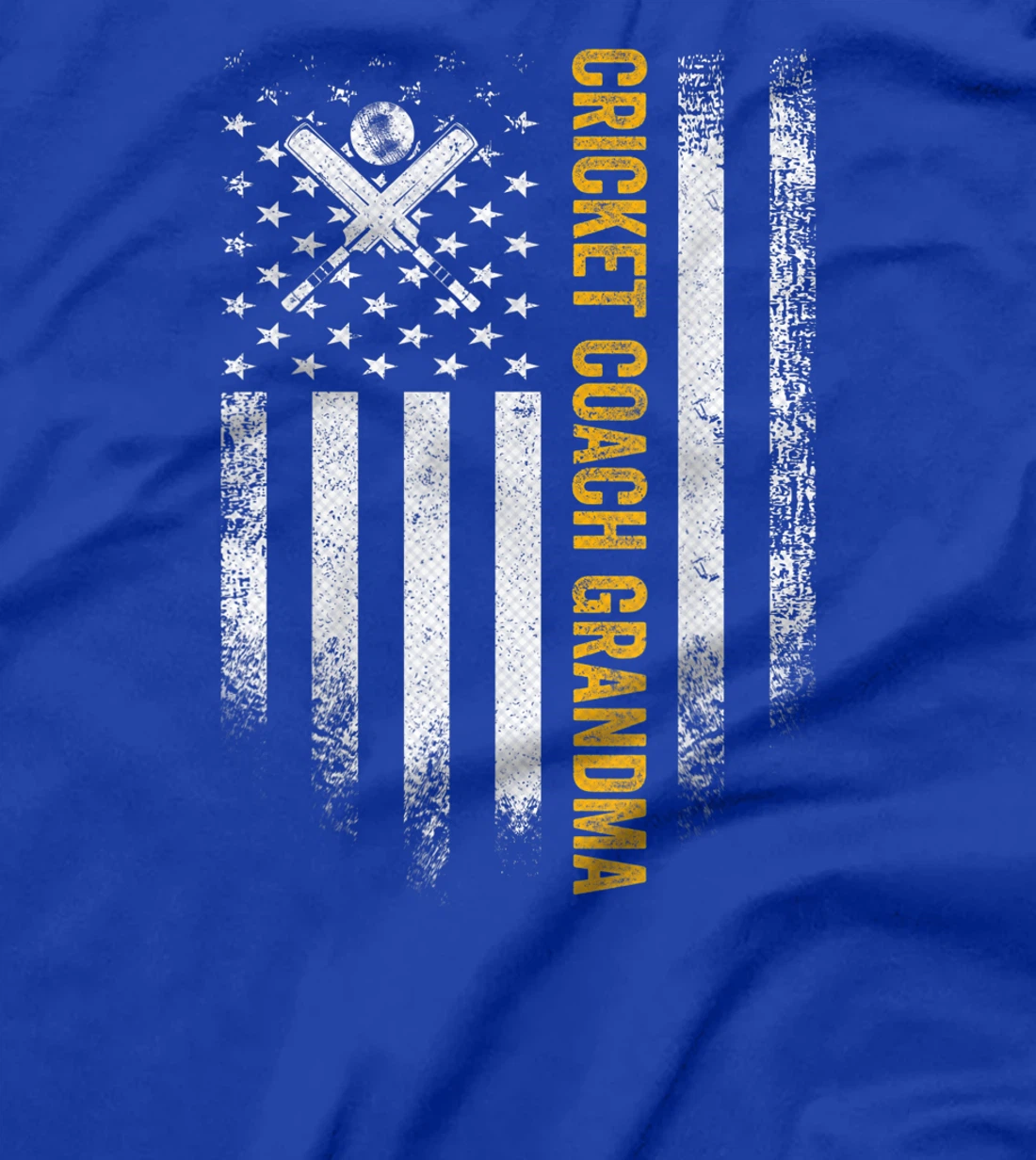 Vintage USA American Flag Proud Cricket Coach Grandma Funny T-Shirt