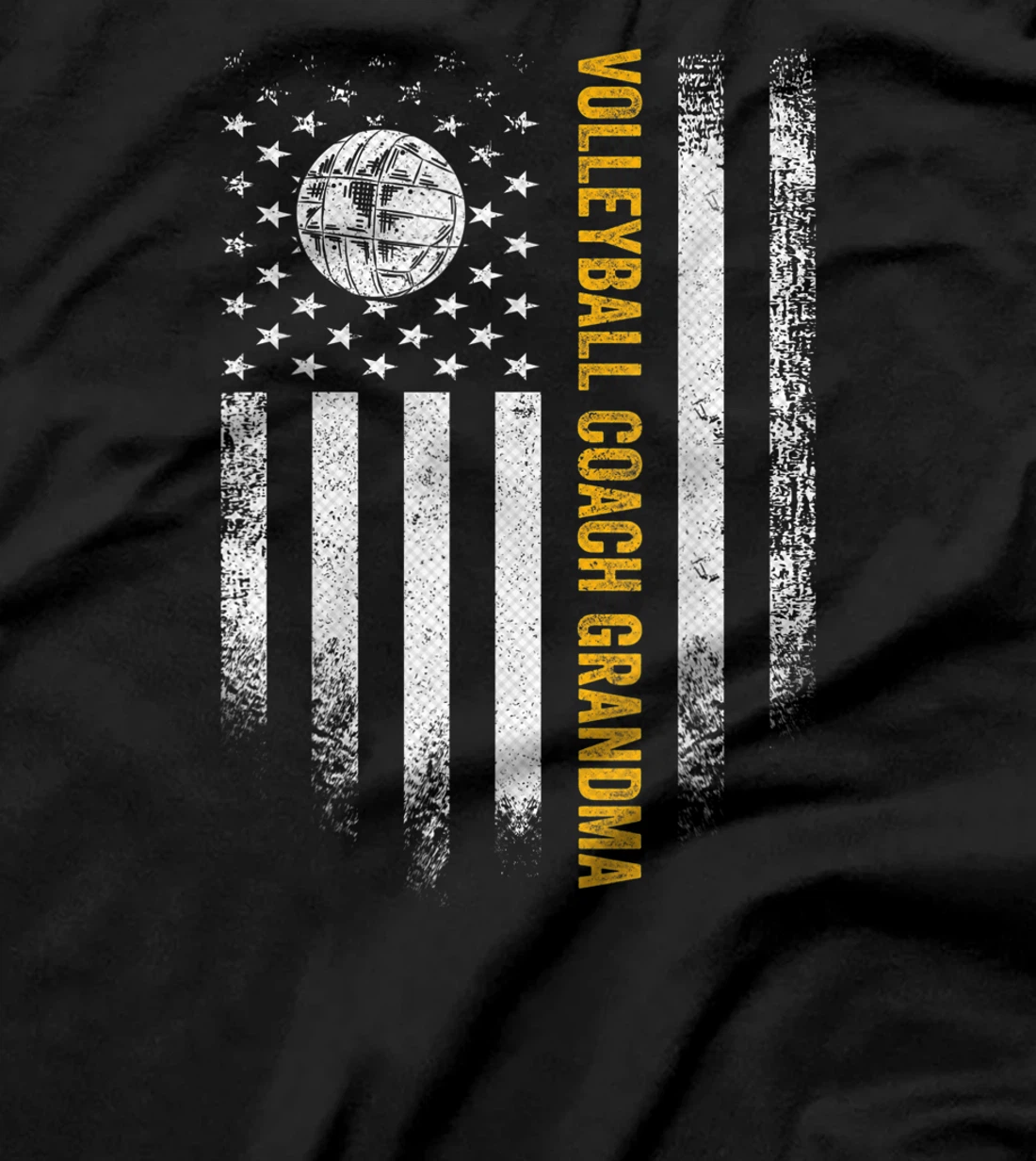 Vintage USA American Flag Proud Volleyball Coach Grandma T-Shirt