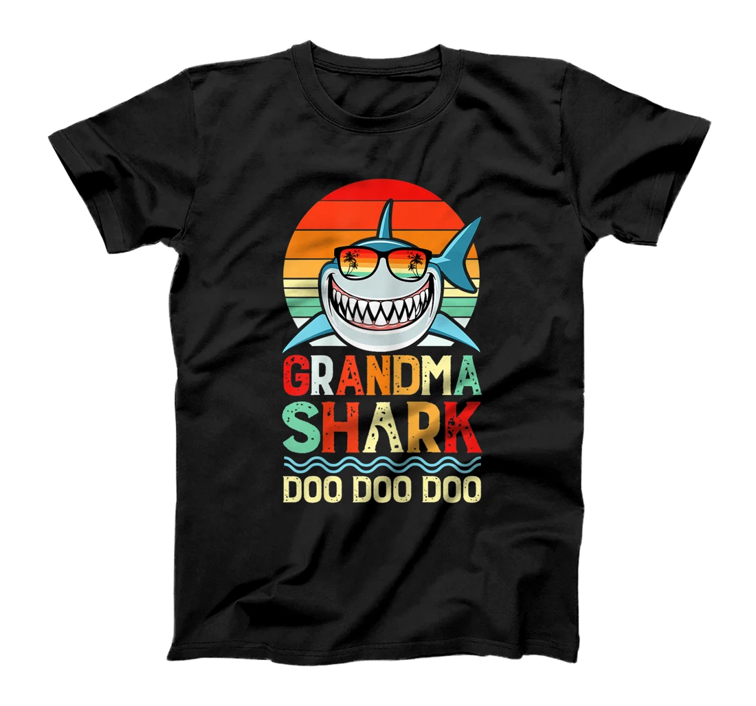 Womens Womens Vintage Retro Funny Grandma Shark Lover tough Nana T-Shirt